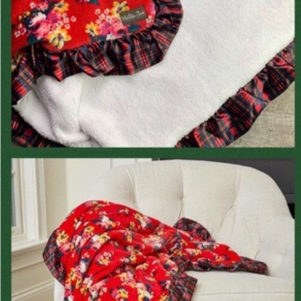 Matilda Jane Red and White Ruffled Blanket